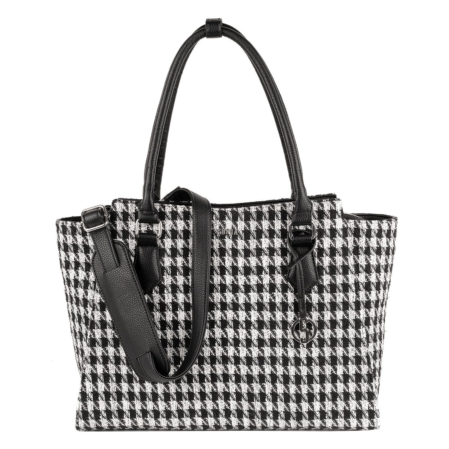 Houndstooth Check Womens Laptop Tote bag 15.6" - Laptopbags.co.uk