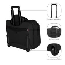 Swissgear Granada Rolling Case Nylon for Upto 17 - Inch Notebooks - Black - Laptopbags.co.uk