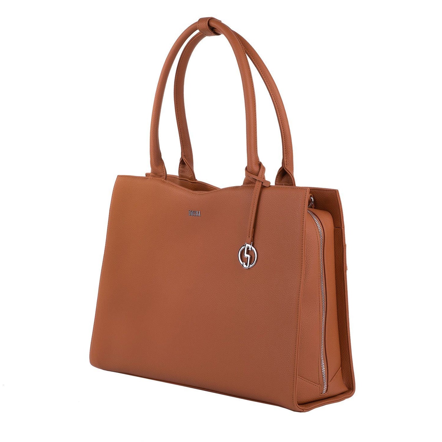 Straight Line Cognac 15.6″ Women's Laptop Tote - Laptopbags.co.uk