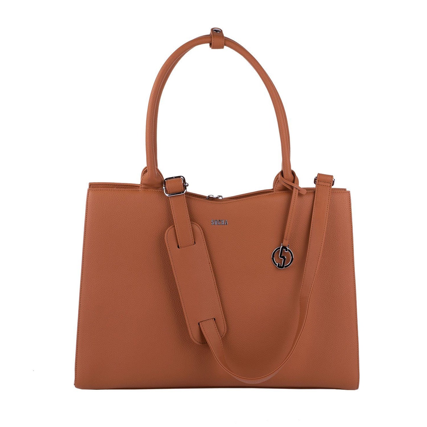 Straight Line Cognac 15.6″ Women's Laptop Tote - Laptopbags.co.uk