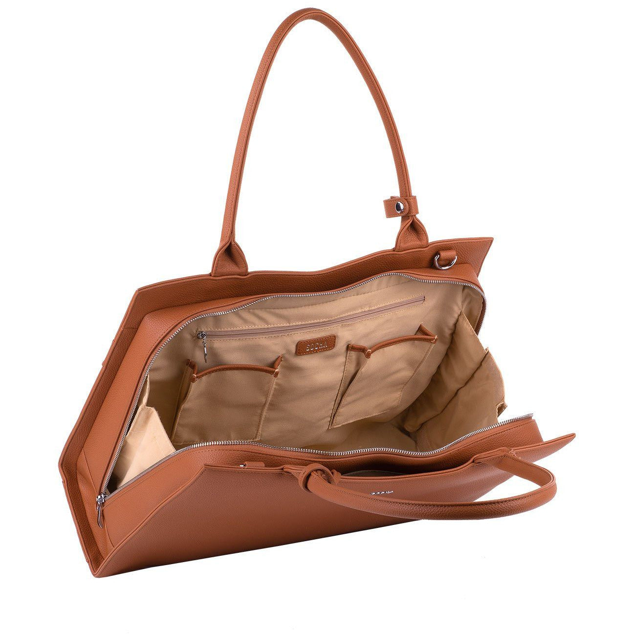 Straight Line Cognac 15.6″ Women's Laptop Tote - Laptopbags.co.uk