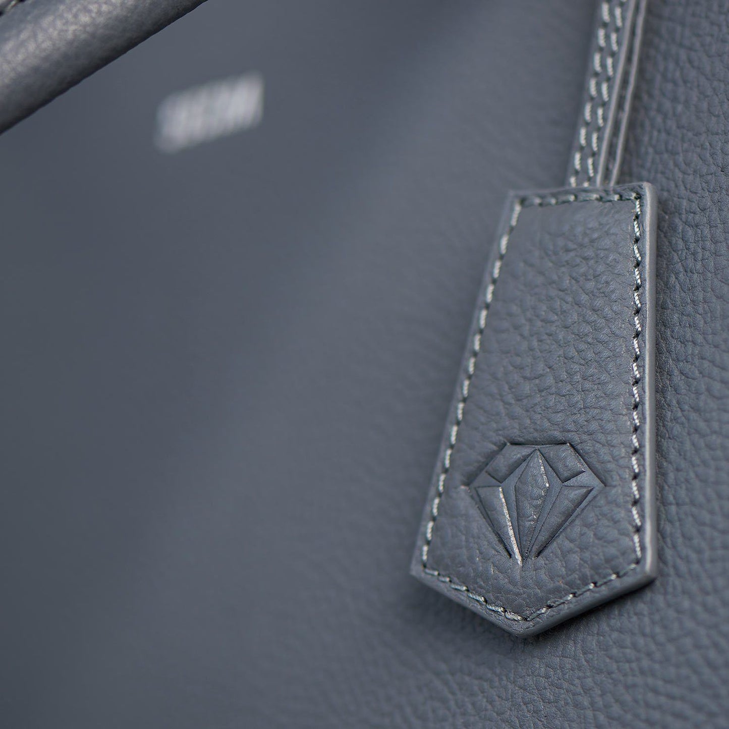 Diamond Edition Straight Line 14" Leather Laptop Tote - Grey - Laptopbags.co.uk