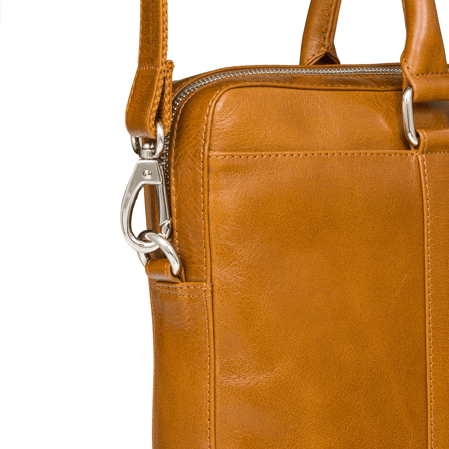 Nordborg - 15" Laptop Slim Leather Briefcase- Tan - Laptopbags.co.uk