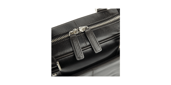 Rosenborg 16" Black Leather Laptop Briefcase - Laptopbags.co.uk