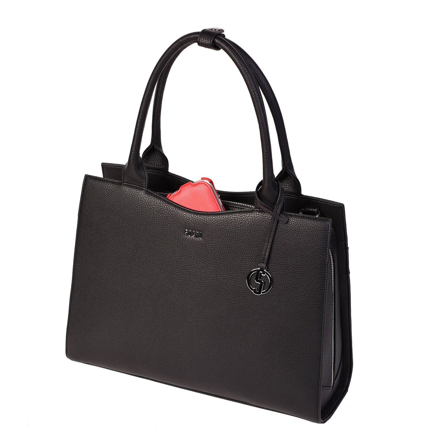 Deep Black Midi 13.3″ Womens Laptop Tote - Laptopbags.co.uk