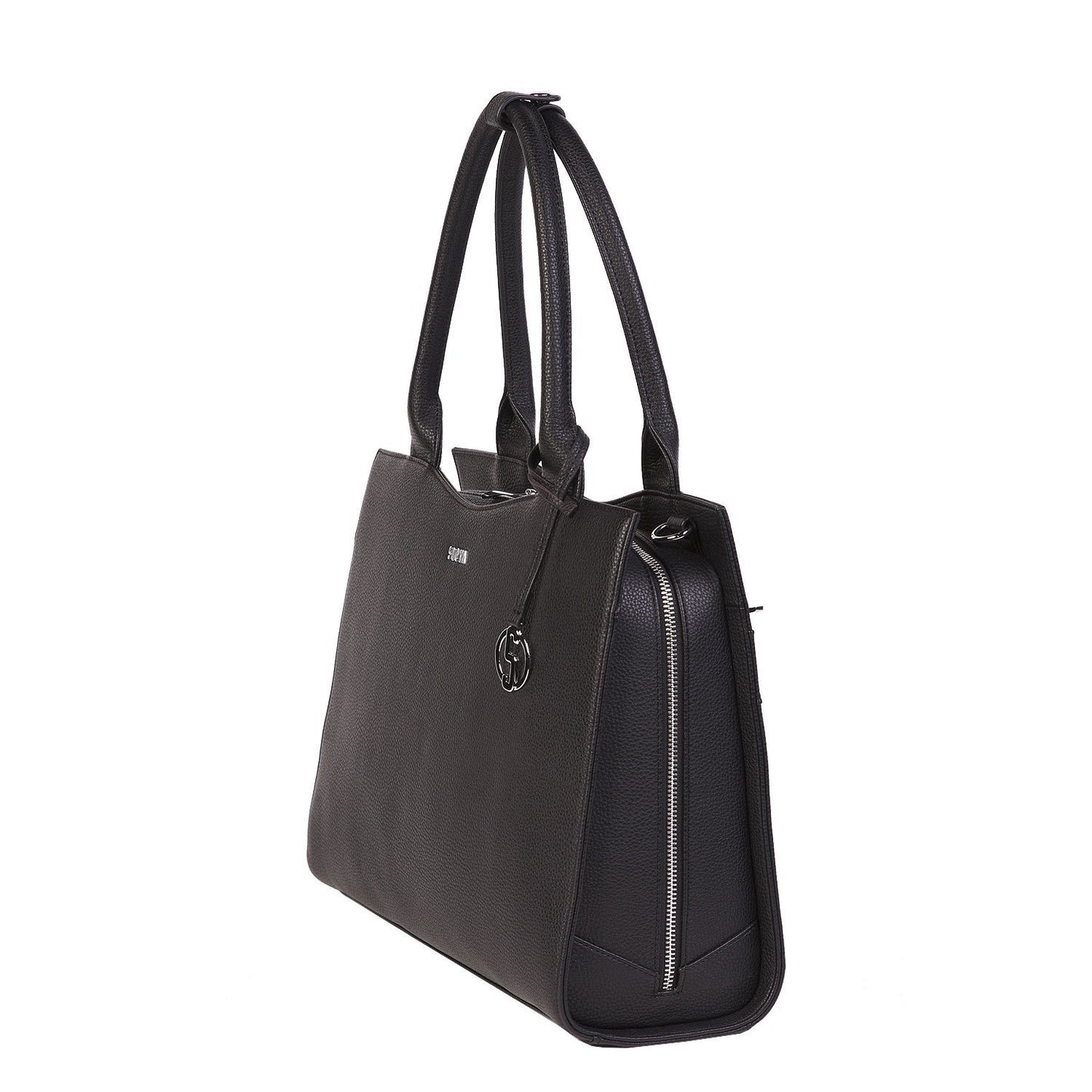 Deep Black Midi 13.3″ Womens Laptop Tote - Laptopbags.co.uk