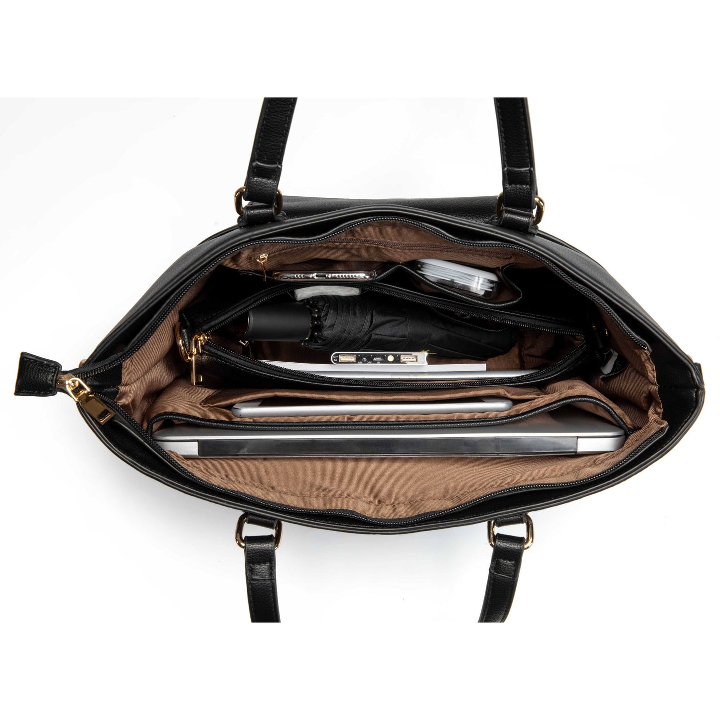 i-stay 13.3" Womens Laptop -Tablet Tote Bag with Accessory Bags - Black - Laptopbags.co.uk