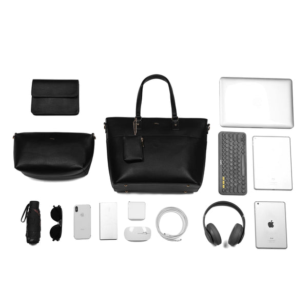 i-stay 13.3" Womens Laptop -Tablet Tote Bag with Accessory Bags - Black - Laptopbags.co.uk