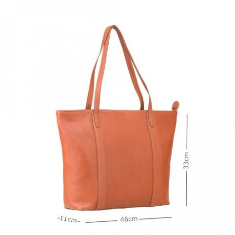 Sophia - 13" Womens Leather Laptop Tote Bag- Tan - Laptopbags.co.uk