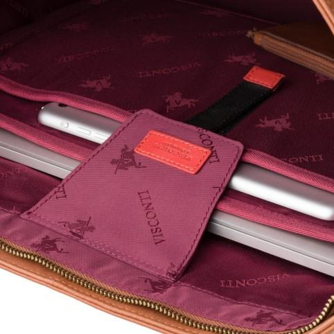 Sophia - 13" Womens Leather Laptop Tote Bag- Tan - Laptopbags.co.uk