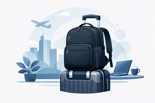 Business Backpack with Trolley Sleeve Guide