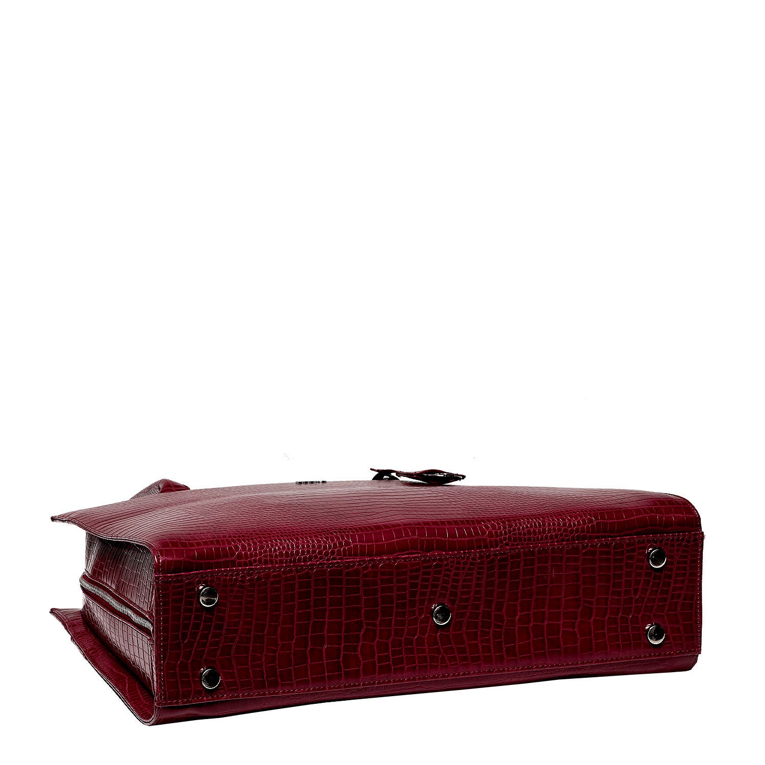 Mock Croc Burgundy 15.6″ Women's Laptop Tote - Laptopbags.co.uk