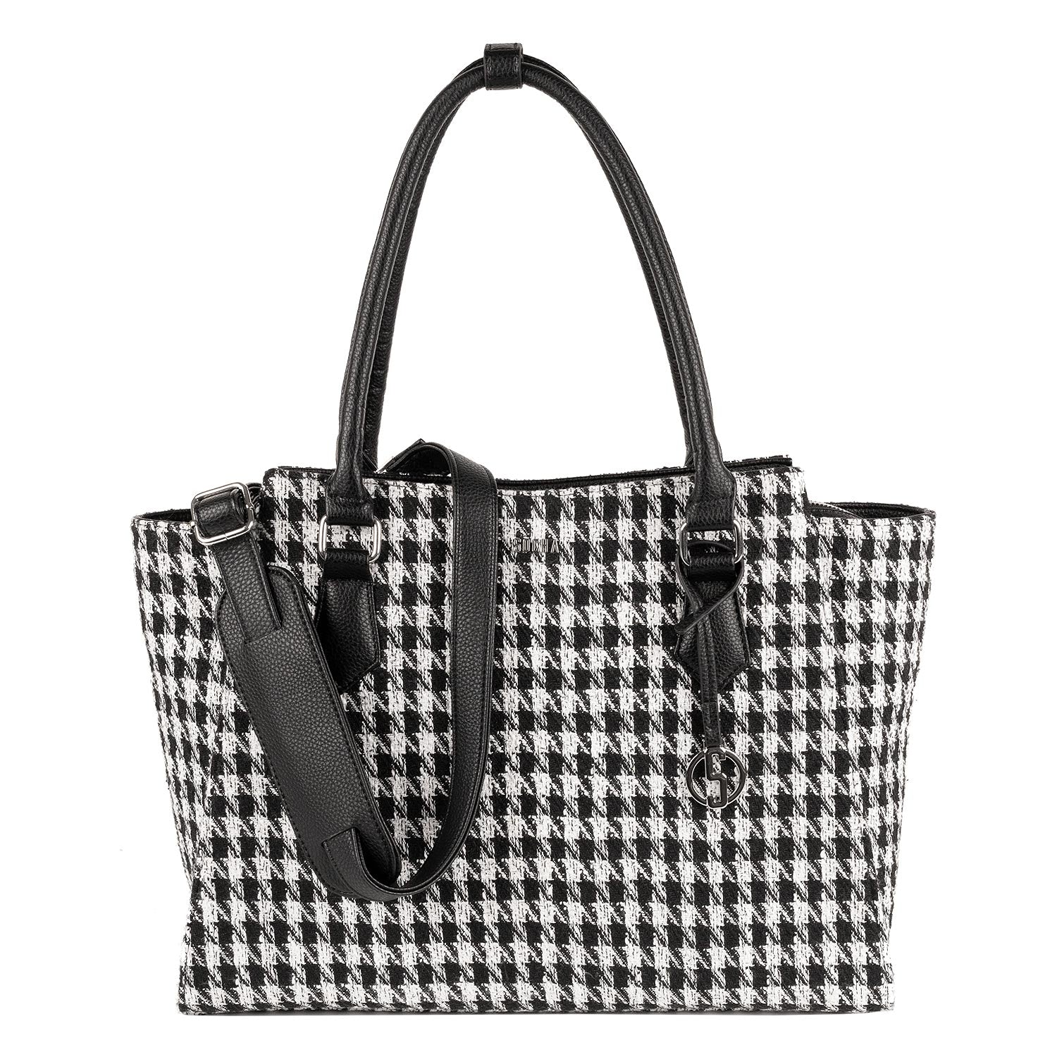 Houndstooth Check Womens Laptop Tote bag 15.6" - Laptopbags.co.uk