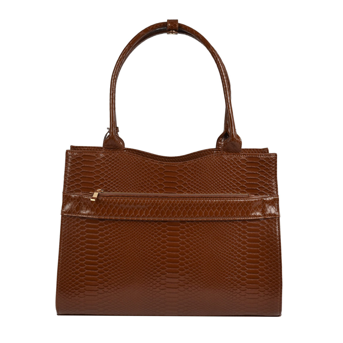 Mock Croc Tan Brown 15.6″ Slim Fit Ladies Laptop Tote Bag