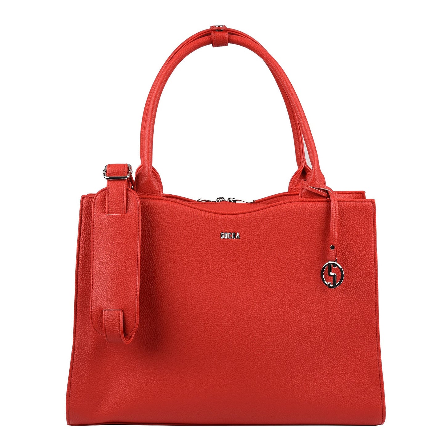 Hibiscus Red 15.6″ Slim Fit Womens Laptop Tote - Laptopbags.co.uk