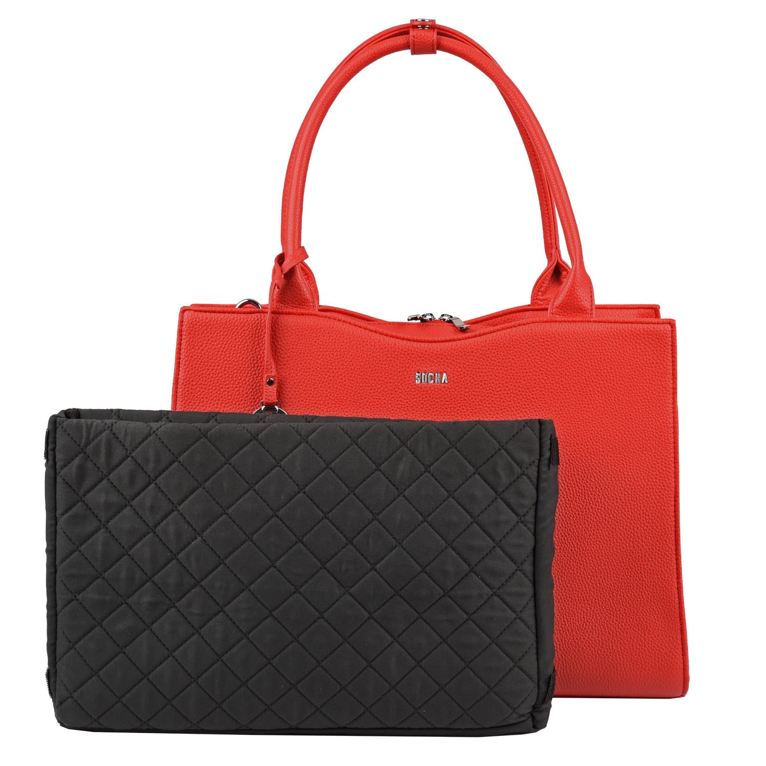 Hibiscus Red 15.6″ Slim Fit Womens Laptop Tote - Laptopbags.co.uk