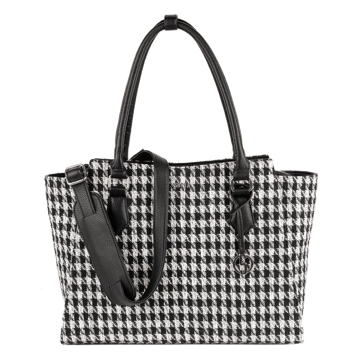 Houndstooth Check Womens Laptop Tote bag 15.6" - Laptopbags.co.ukHoundstooth Check Womens Laptop Tote bag 15.6"