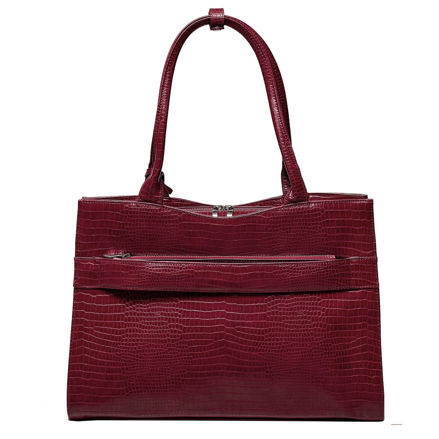 Mock Croc Burgundy 15.6″ Women's Laptop Tote - Laptopbags.co.uk