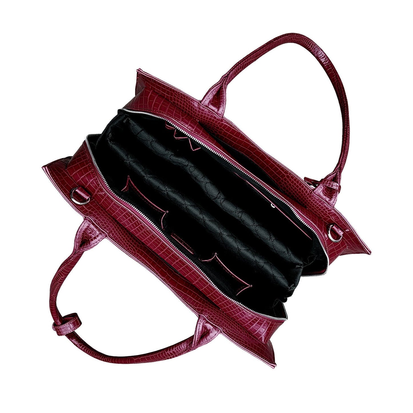 Mock Croc Burgundy 15.6″ Women's Laptop Tote - Laptopbags.co.uk