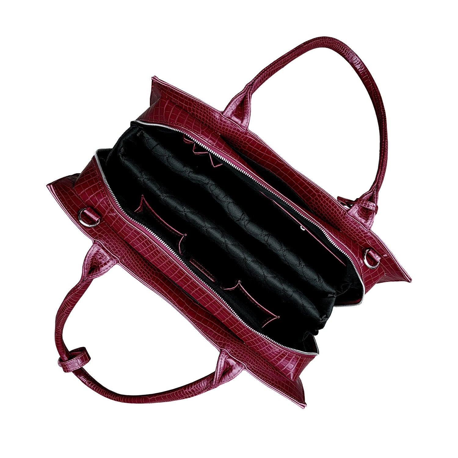 Mock Croc Burgundy 15.6″ Women's Laptop Tote - Laptopbags.co.uk