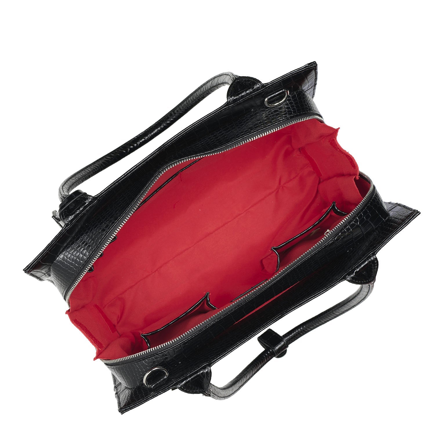 Mock - Croc Jet Black 15.6″ Womens Laptop Tote - Laptopbags.co.uk