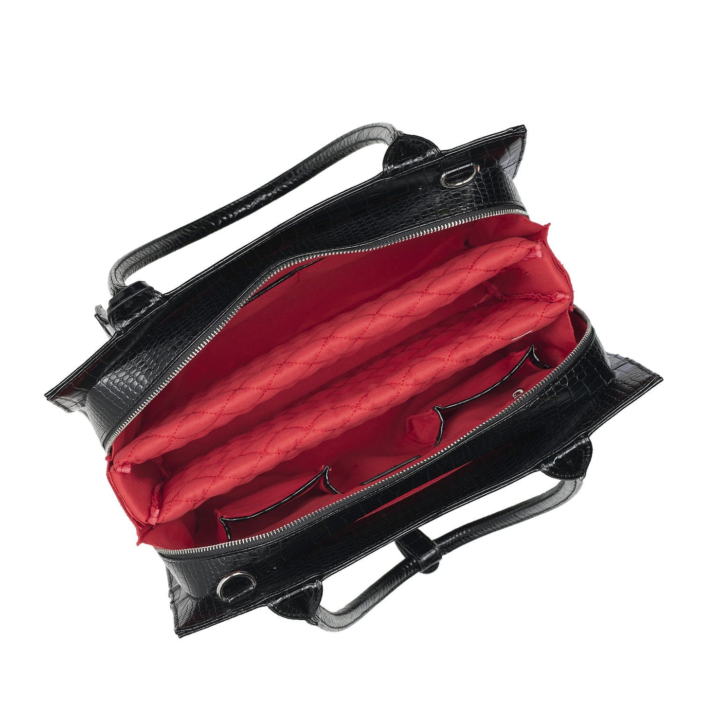 Mock - Croc Jet Black 15.6″ Womens Laptop Tote - Laptopbags.co.uk