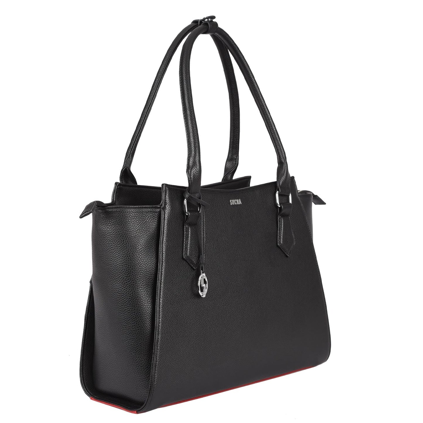 Womens laptop tote bag Caddy black 15.6" - Laptopbags.co.uk
