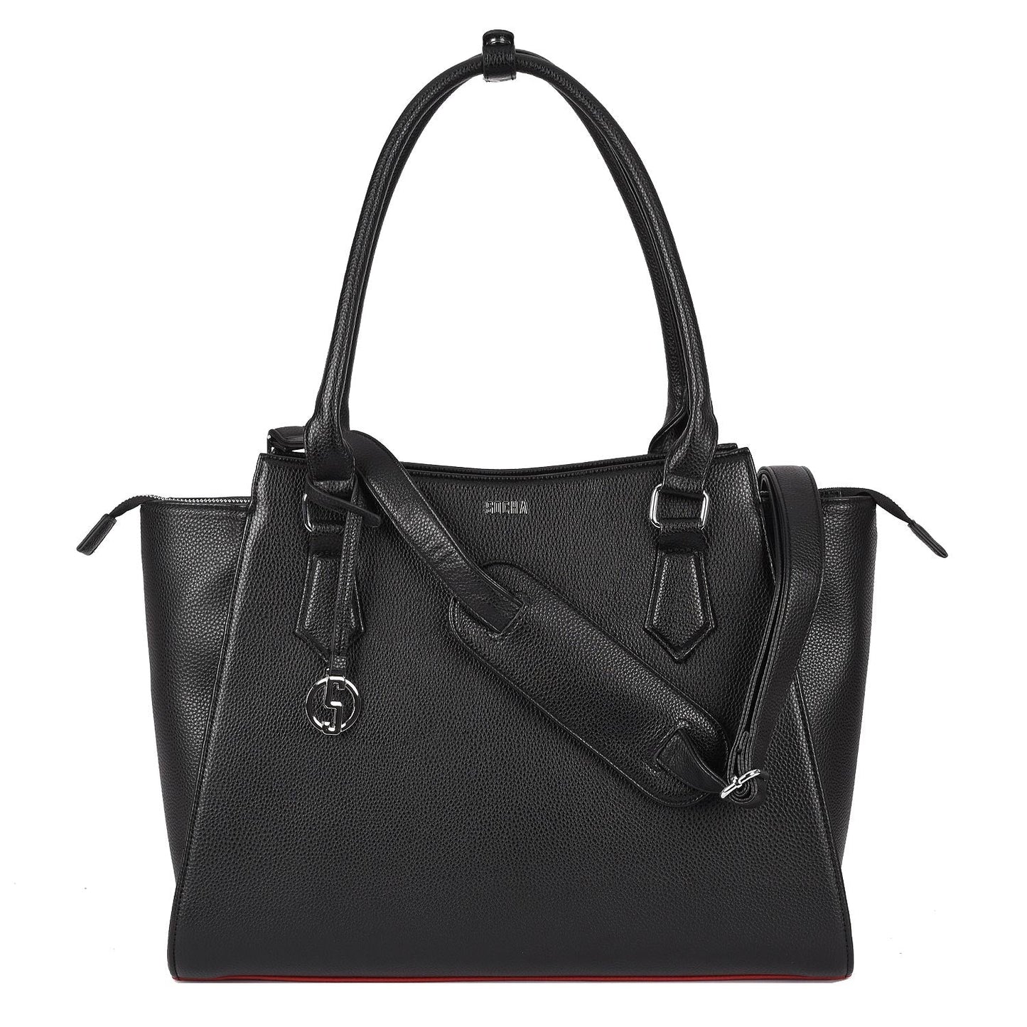 Womens laptop tote bag Caddy black 15.6" - Laptopbags.co.uk