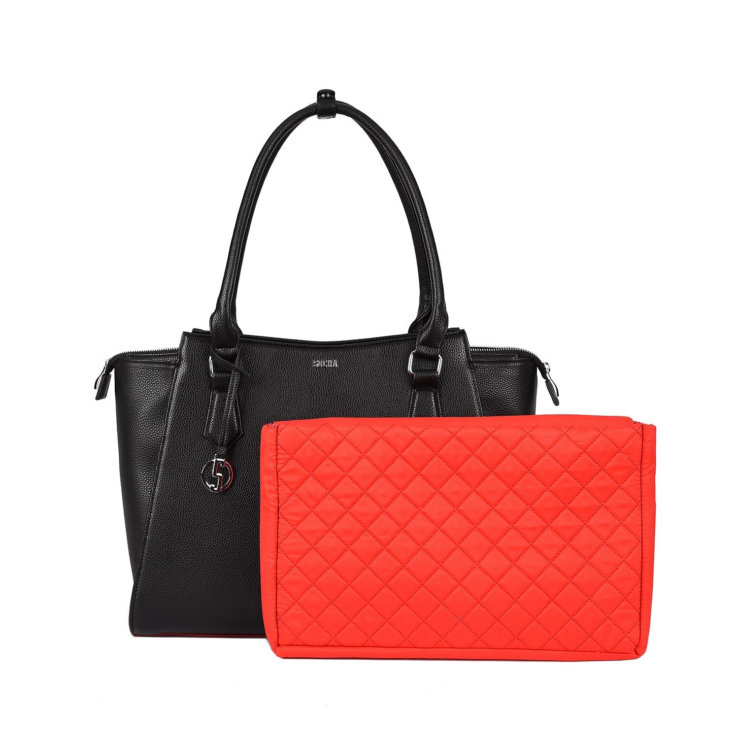 Womens laptop tote bag Caddy black 15.6" - Laptopbags.co.uk