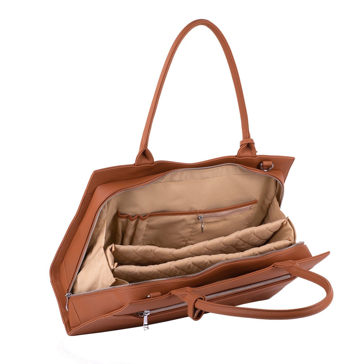 Straight Line Cognac 15.6″ Women's Laptop Tote - Laptopbags.co.uk