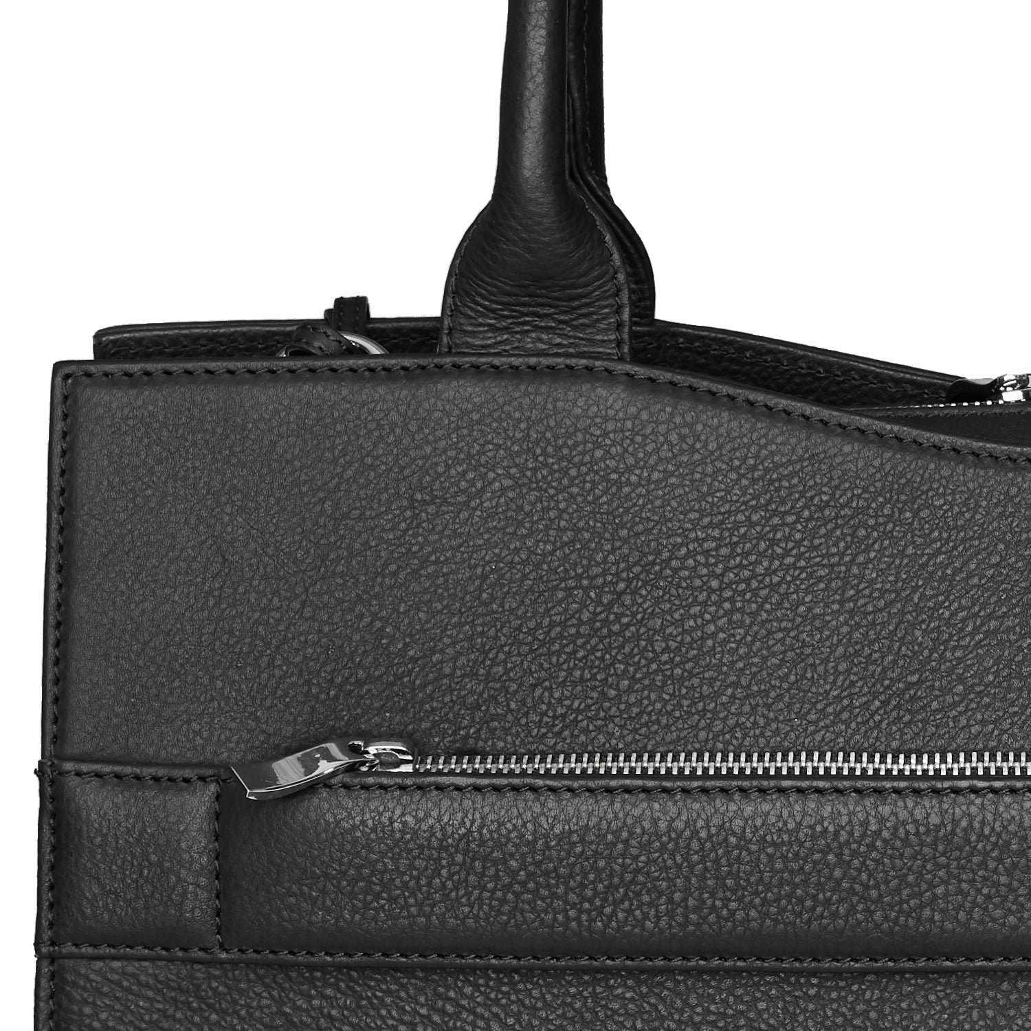 Diamond Edition Black Leather Womens 14" Laptop Tote - Laptopbags.co.uk