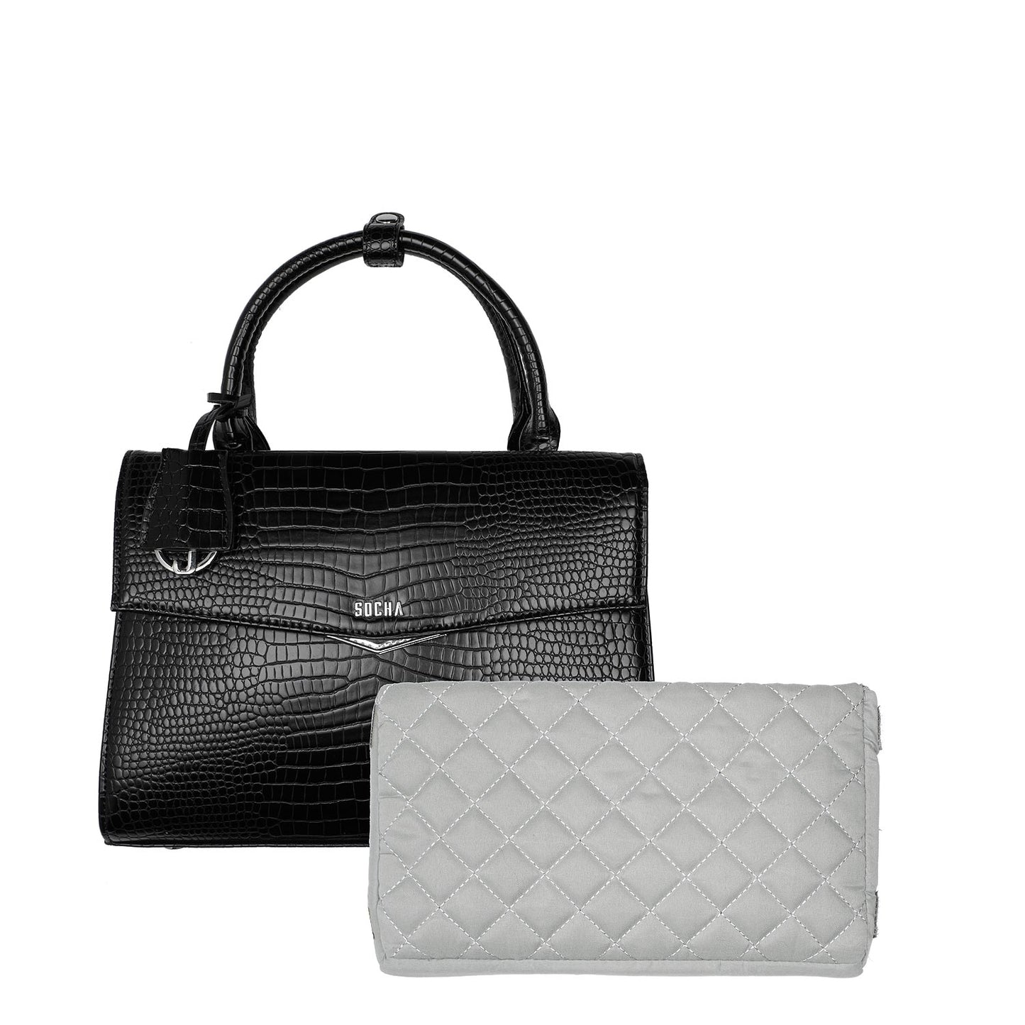 Tiny Tip Mock-Croc 10" Tablet Bag - Black - Laptopbags.co.uk