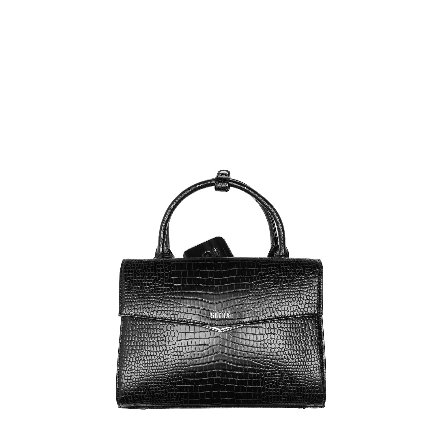 Tiny Tip Mock-Croc 10" Tablet Bag - Black - Laptopbags.co.uk
