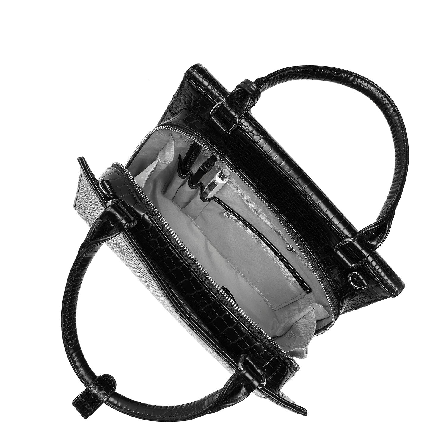 Tiny Tip Mock-Croc 10" Tablet Bag - Black - Laptopbags.co.uk
