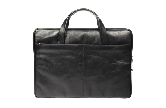 Leather laptop case Silkeborg for PC & MacBooks up to 15"- Black - Laptopbags.co.uk