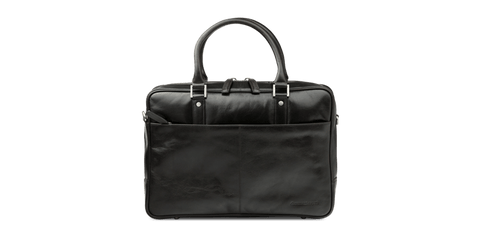 Rosenborg 14" Dark Brown Leather Laptop Briefcase - Laptopbags.co.uk