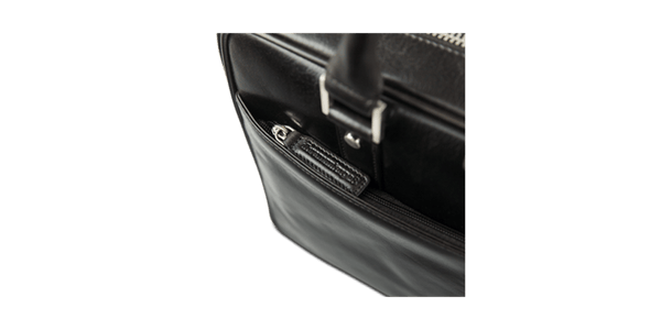Rosenborg 14" Black Leather Laptop Briefcase - Laptopbags.co.uk
