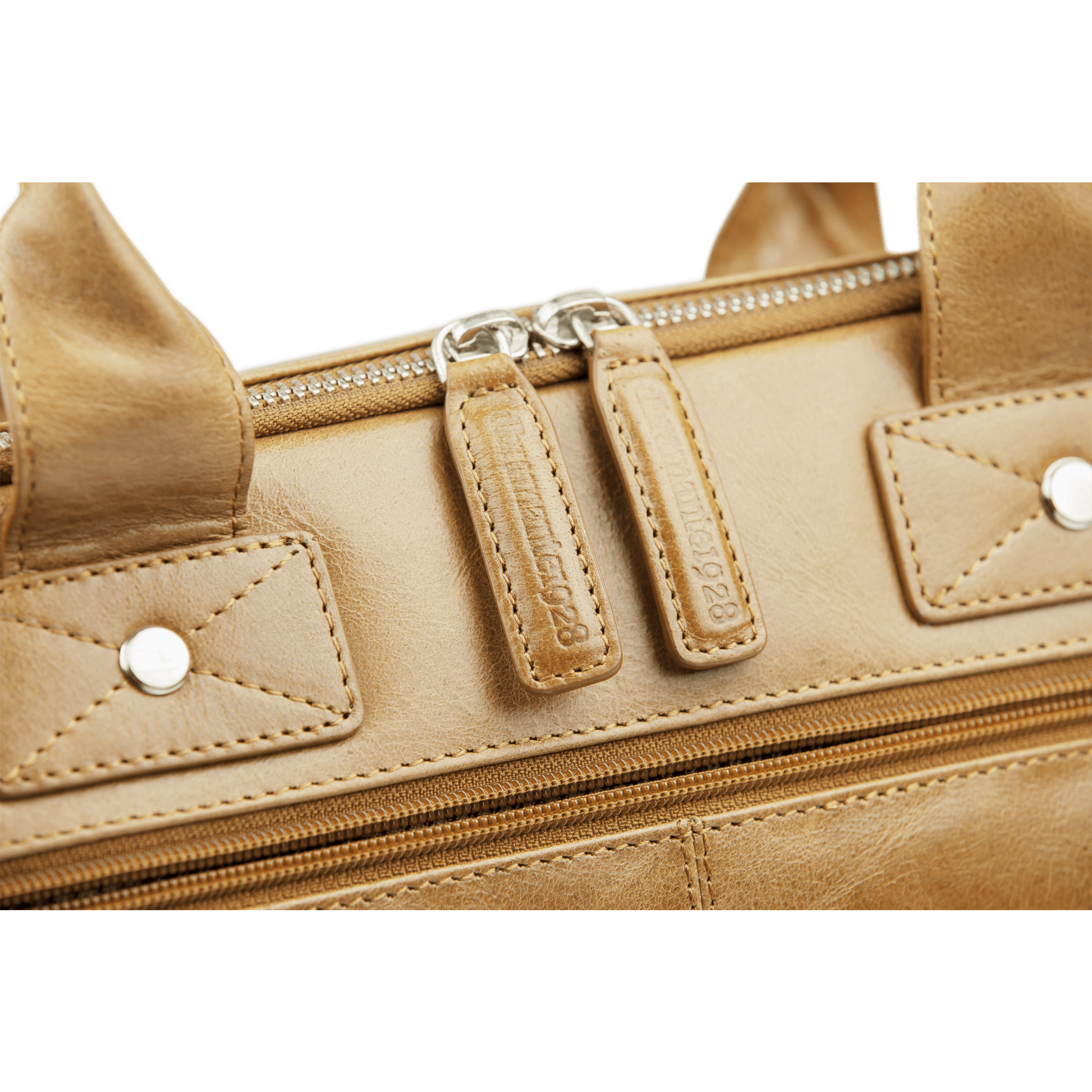 Kronborg 16" Leather Laptop Briefcase - Tan - Laptopbags.co.uk