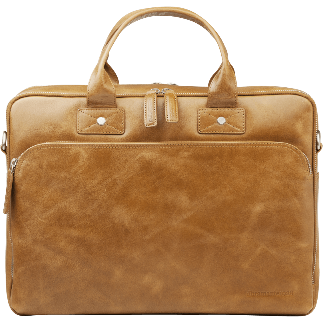 Kronborg 16" Leather Laptop Briefcase - Tan - Laptopbags.co.uk