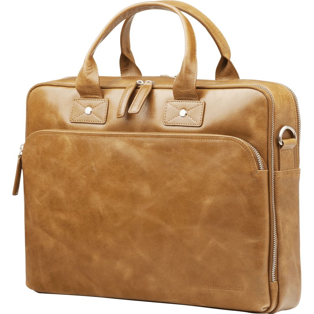 Kronborg 16" Leather Laptop Briefcase - Tan - Laptopbags.co.uk