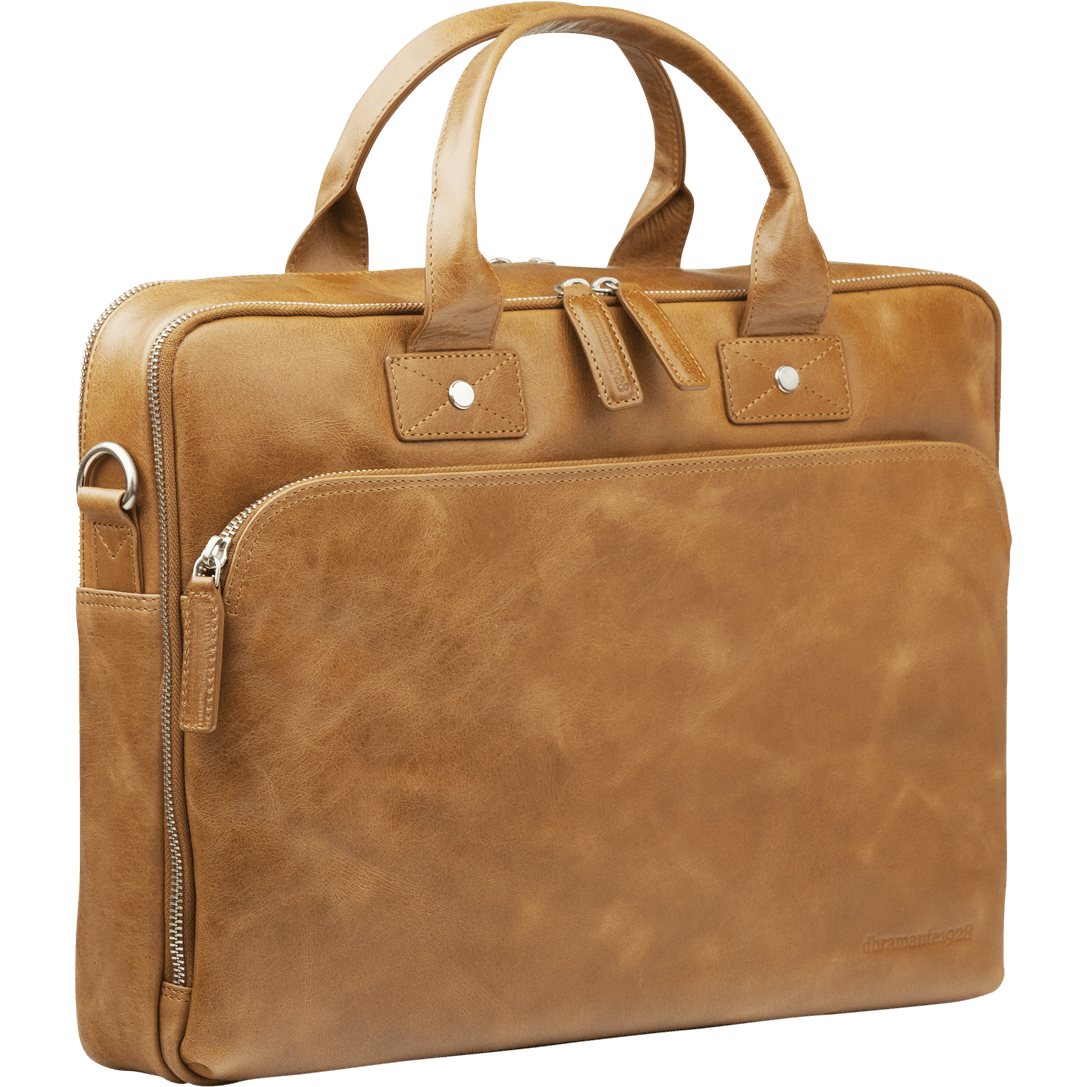 Kronborg 16" Leather Laptop Briefcase - Tan - Laptopbags.co.uk