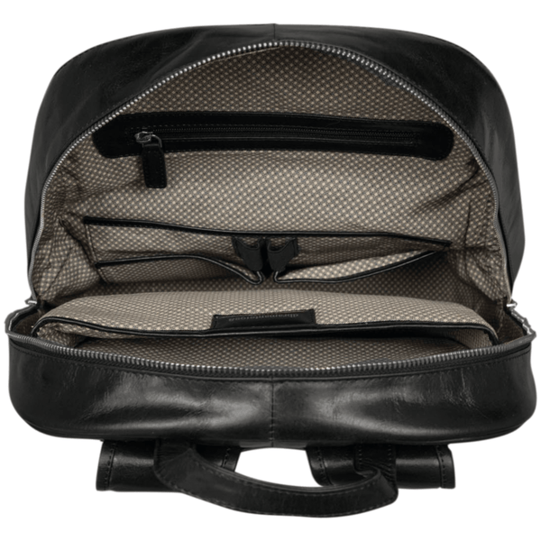 Sonderborg - 16" Leather Laptop Backpack- Black - Laptopbags.co.uk