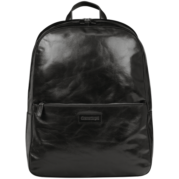 Sonderborg - 16" Leather Laptop Backpack- Black - Laptopbags.co.uk