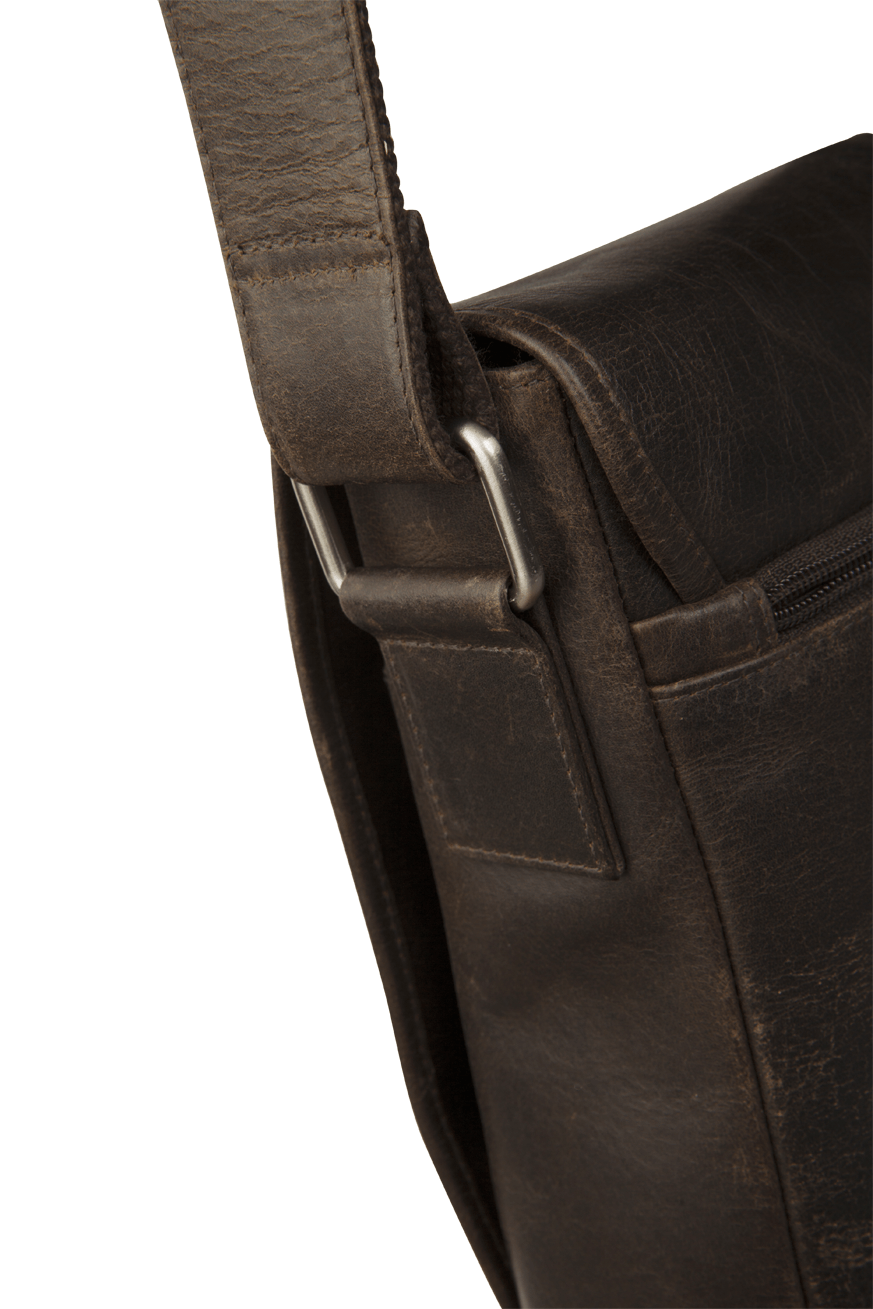Marselisborg 14" Leather Laptop Messenger - Hunter Brown - Laptopbags.co.uk