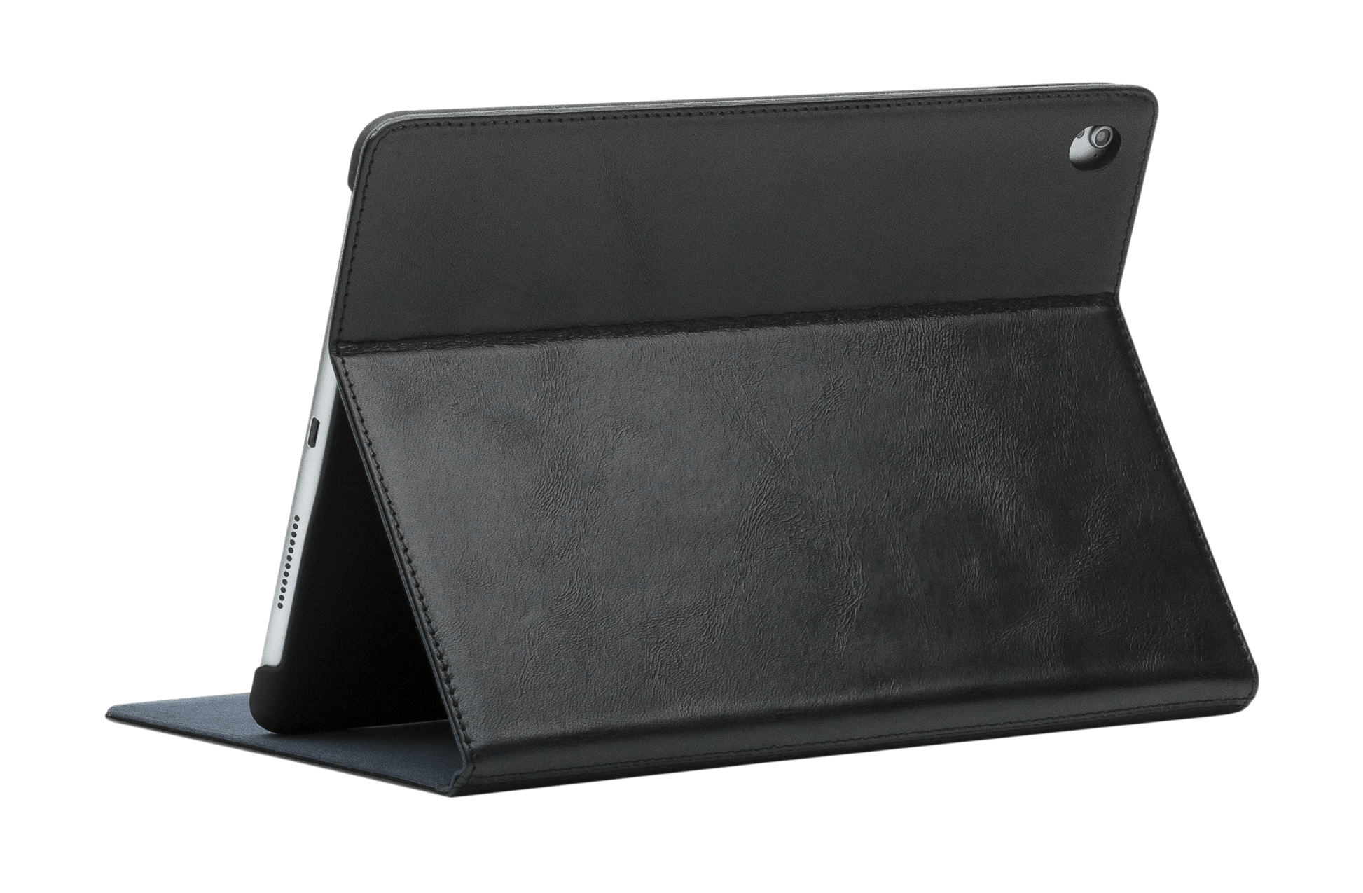 Copenhagen 2 -Leather 9.7" iPad Pro Folio Case - Black - Laptopbags.co.uk