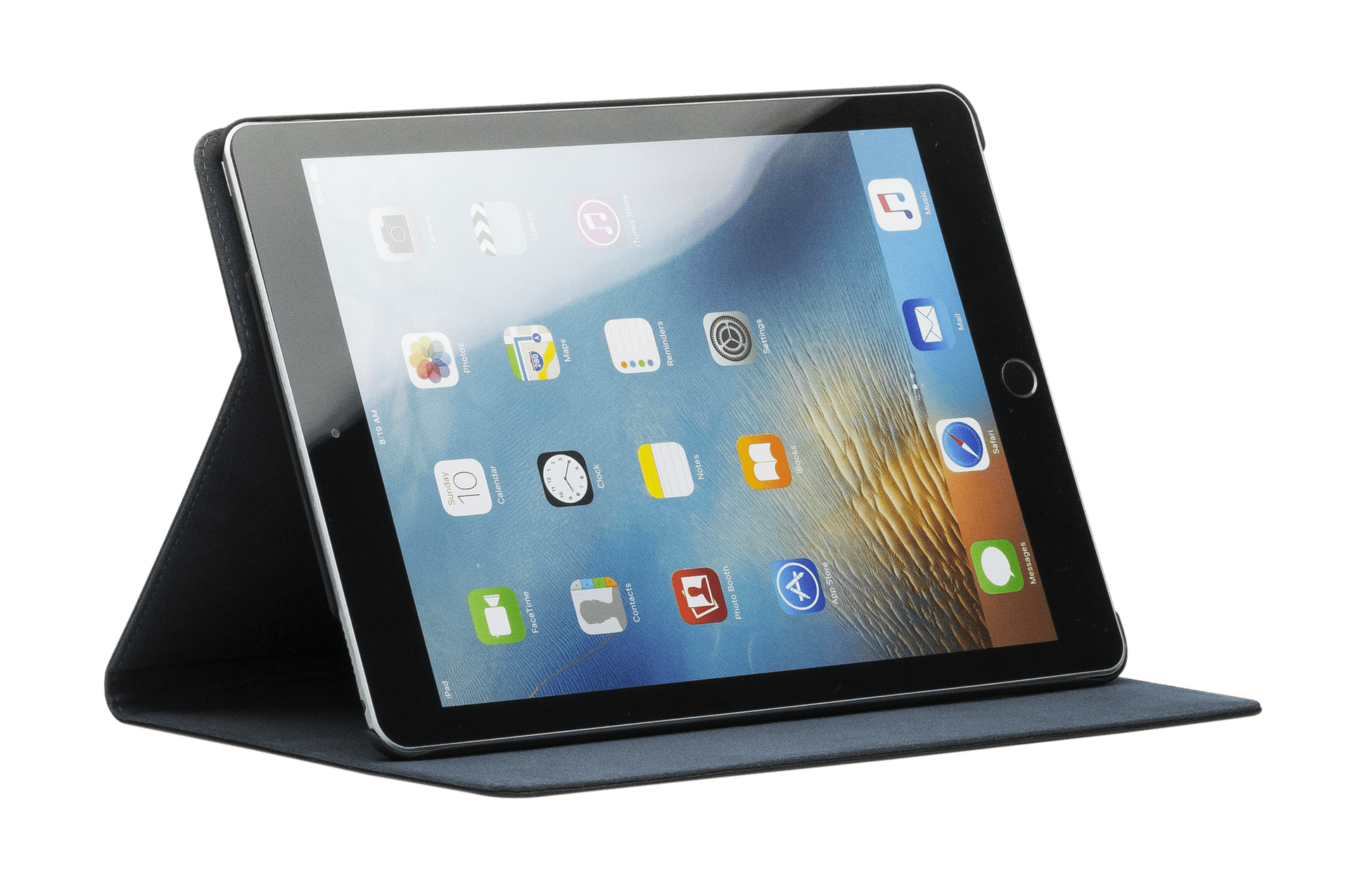 Copenhagen 2 -Leather 9.7" iPad Pro Folio Case - Black - Laptopbags.co.uk