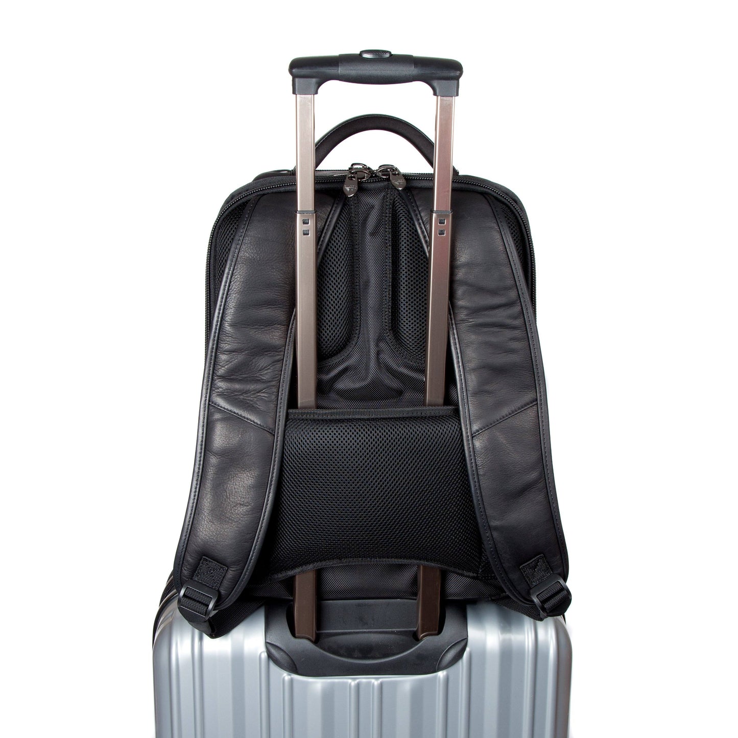 Colombian Leather 16" Laptop -12" Tablet Backpack - Black - Laptopbags.co.uk
