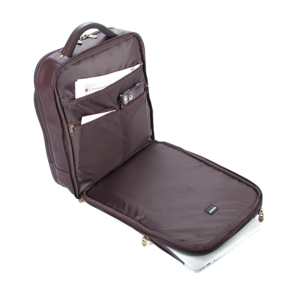 Colombian Leather 16" Laptop and 12" Tablet Backpack - Brown - Laptopbags.co.uk