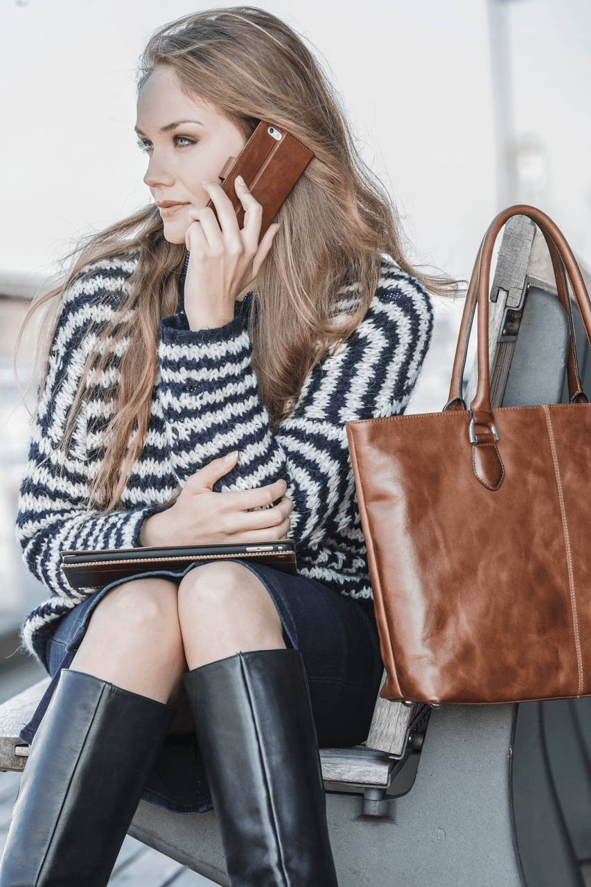 Sophie Tan Leather Womens 15" Laptop Tote - Laptopbags.co.uk