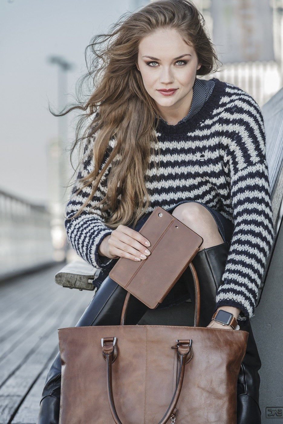 Sophie Tan Leather Womens 15" Laptop Tote - Laptopbags.co.uk